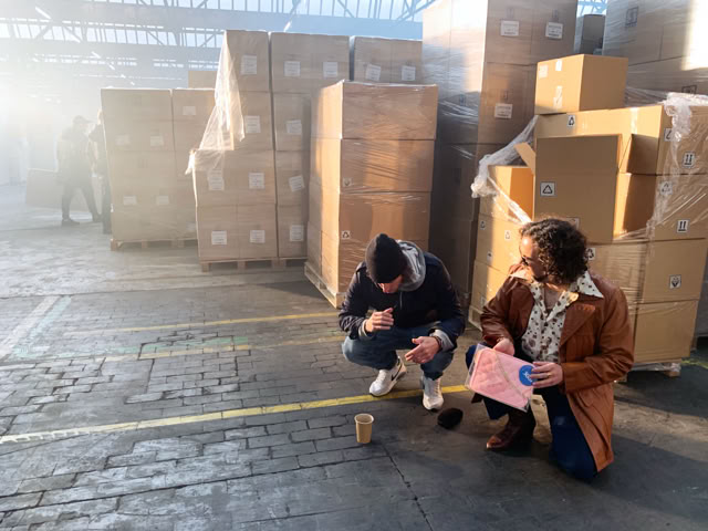 Prepping a scene in the warehouse